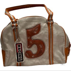 Leather Vintage white washed leather bag